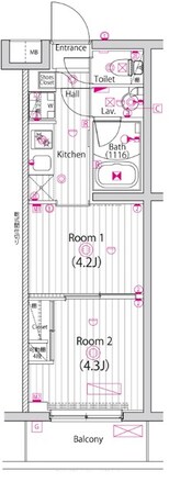 町田駅 徒歩9分 5階の物件間取画像